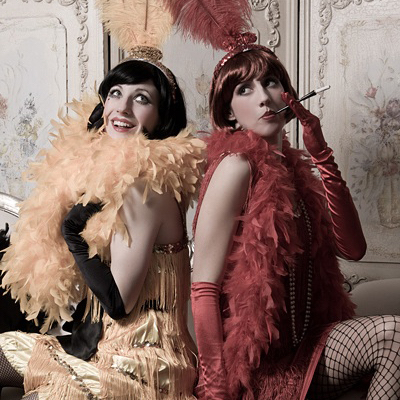 1920s flapper girls with feather boas Hens Night